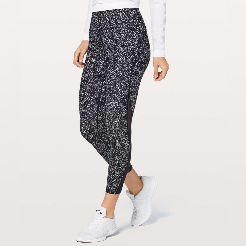 Lululemon Train Times 7/8 Pant 25" Night View White Black / Black
